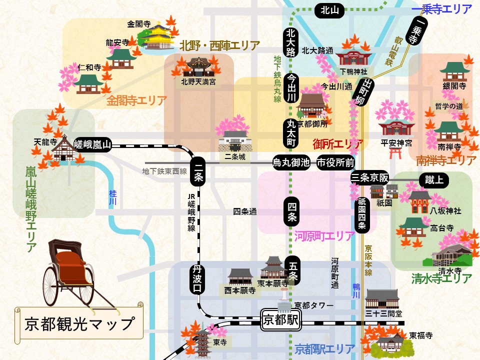 京都 地下鉄 で 行ける 観光 地
